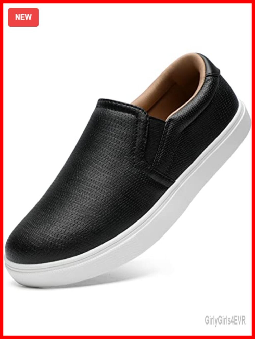 Vegan Faux Leather Slip On Loafers Comfort Business Casual Sneakers